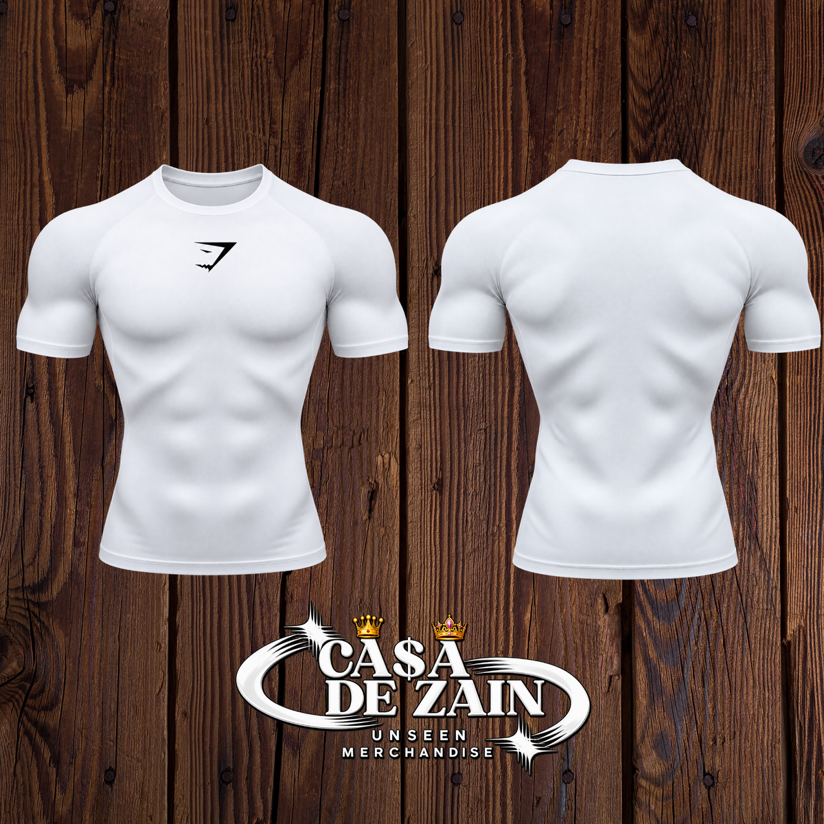 Gym Shark | White Compression Shirt
