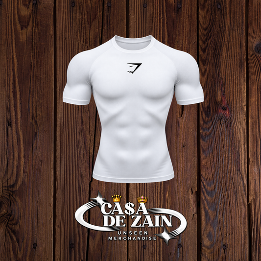 Gym Shark | White Compression Shirt