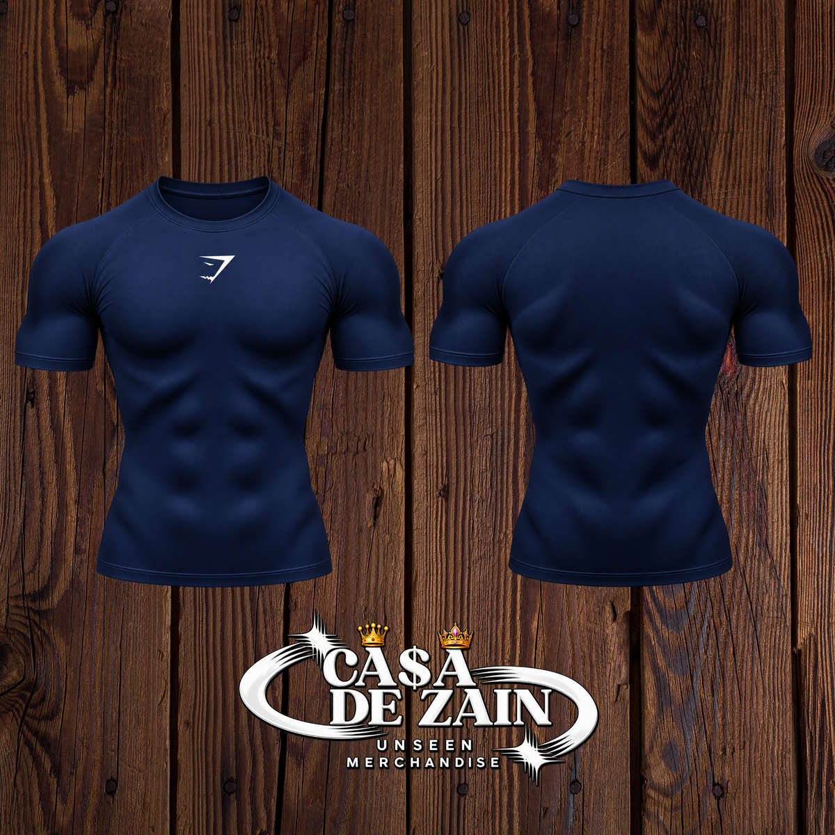 Gym Shark | Navy Blue Compression Shirt