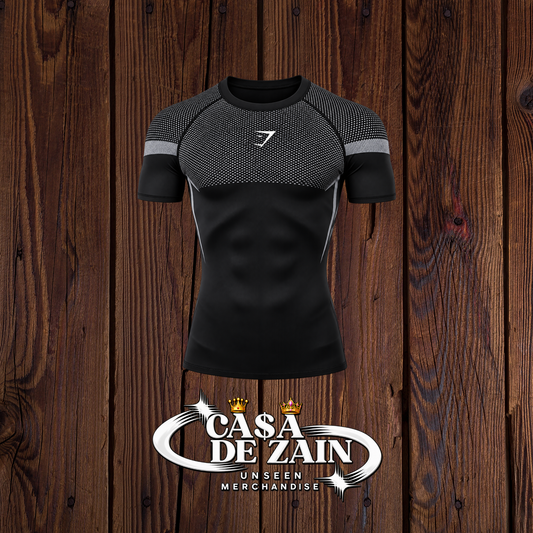 Gym Shark | White Net Middle Compression Shirt