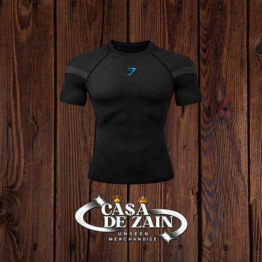 Gym Shark | Blue Net Middle Compression Shirt