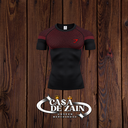 Gym Shark | Red Net Compression Shirt