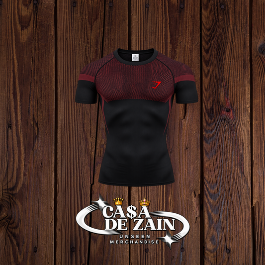 Gym Shark | Red Net Compression Shirt