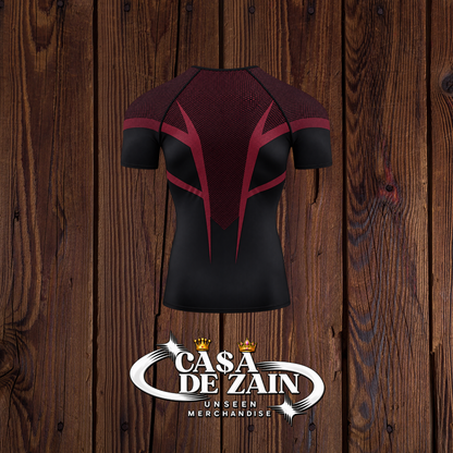 Gym Shark | Red Net Compression Shirt